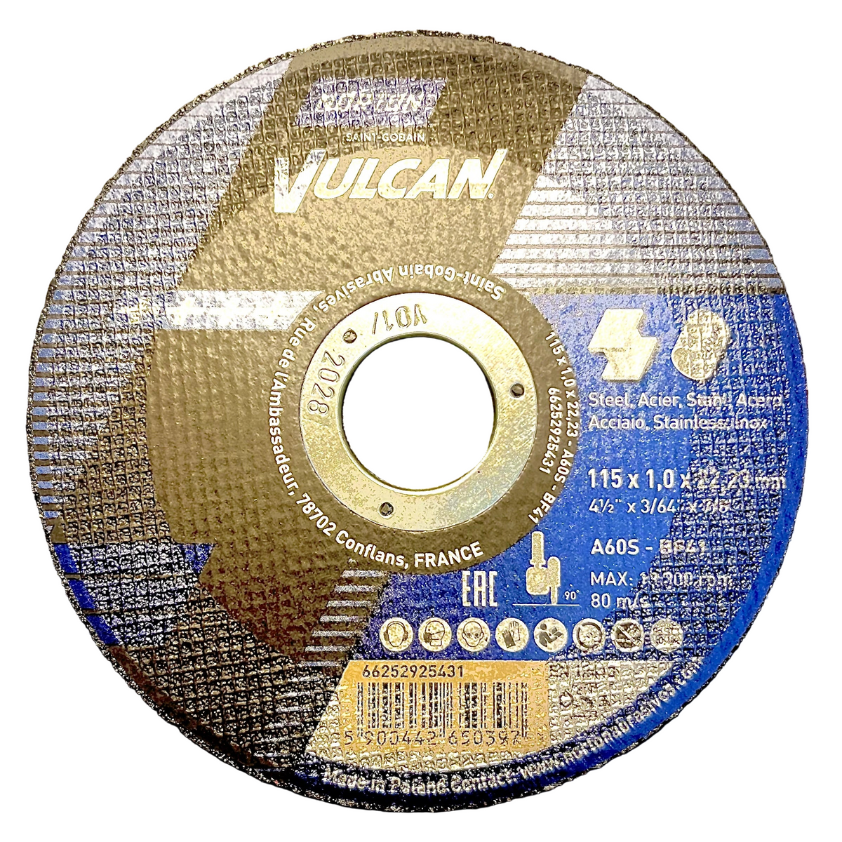 Vulcan diamond cutting disc on a white background