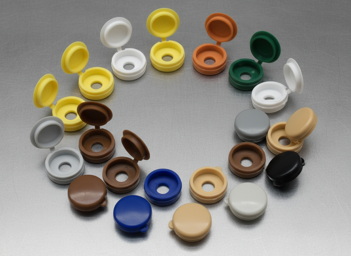 Plastic Hinged Cover Caps, Large - Gauge 10-12 (4.8mm - 5.5mm), Various Colours. Cover Caps Plastic Hinged Cover Caps, Large - Gauge 10-12 (4.8mm - 5.5mm), Various Colours. Hinged, Cover Caps
