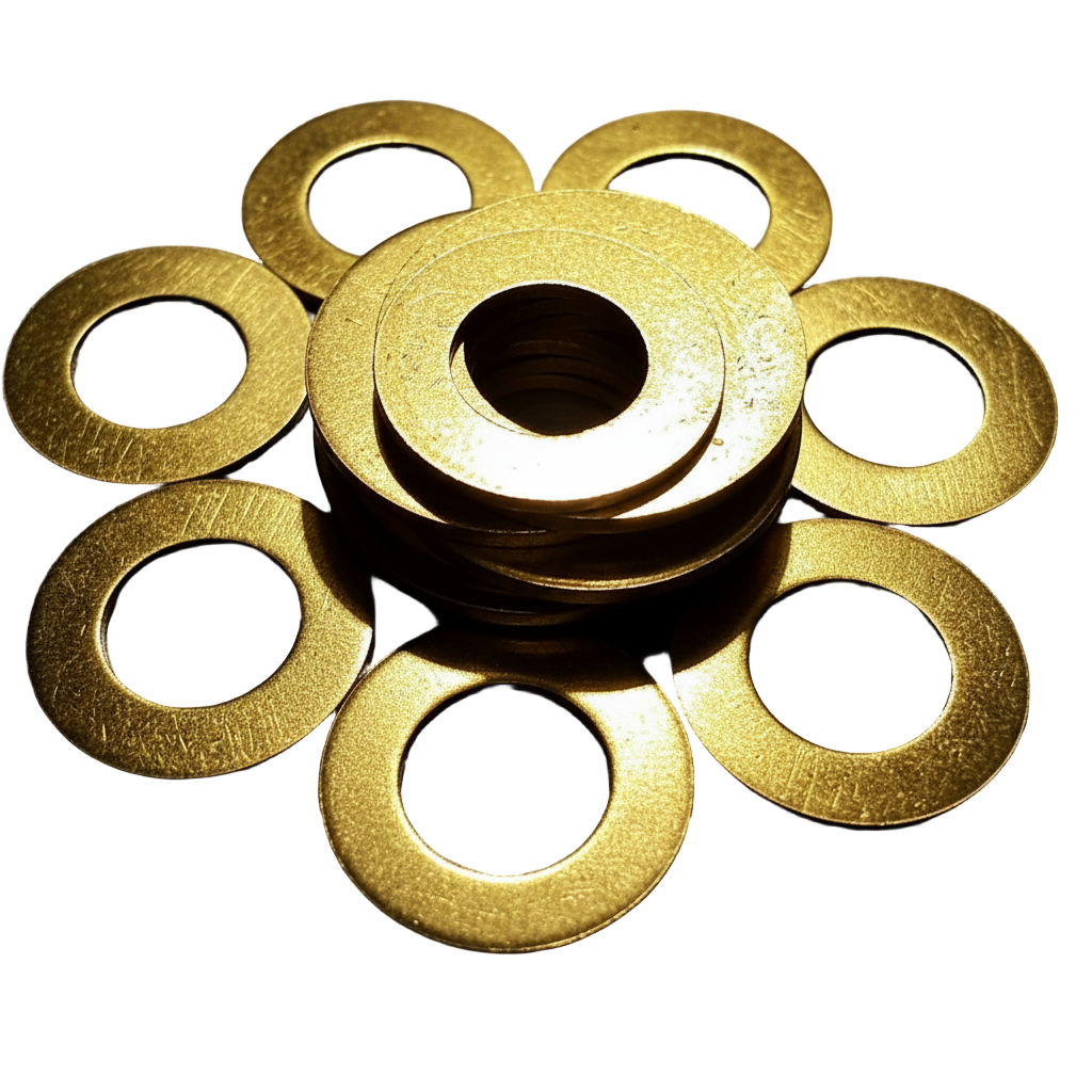 Hardware Washer FormB Brass White background