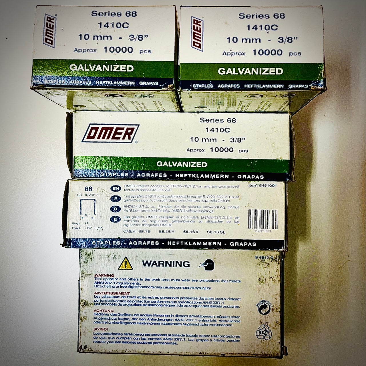 Omer Staples 10mm 3/8", Series 68 1410C Gauge 23 8.7mm Galvanised - Fixaball Ltd. Fixings and Fasteners UK