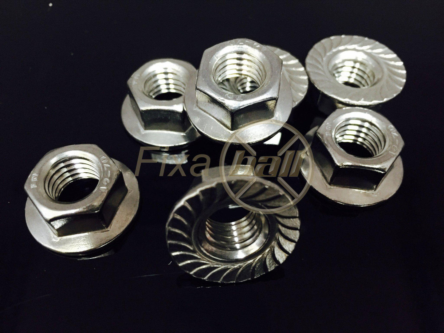 M3 - M16, Hex Nut Serrated Flange, A2/ 304 Stainless Steel, DIN 6923. Nuts M3 - M16, Hex Nut Serrated Flange, A2/ 304 Stainless Steel, DIN 6923. Serrated Flange Nuts