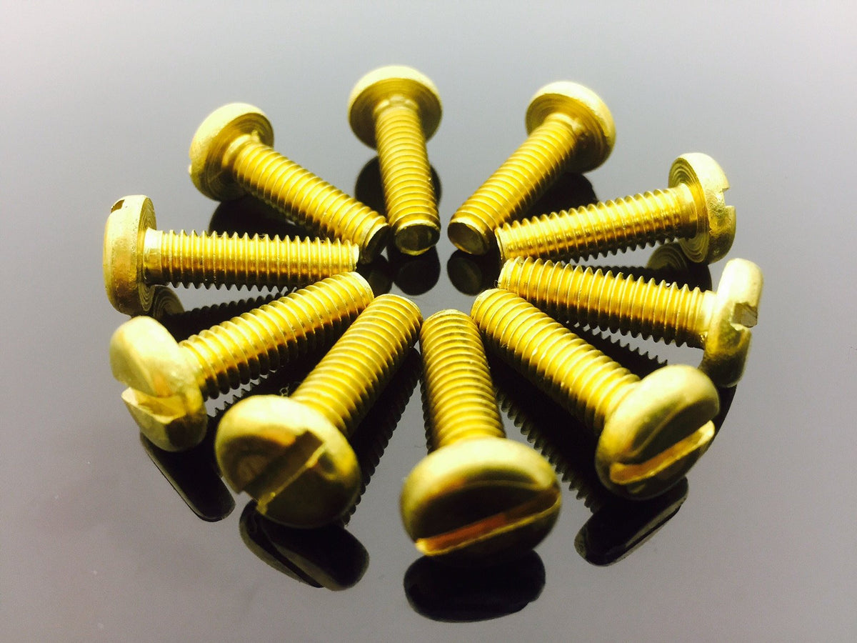 M3.5, Machine Screws, Slotted, Pan Head, Brass, DIN 85. Machine Screws M3.5, Machine Screws, Slotted, Pan Head, Brass, DIN 85. Machine Screws, Slotted, Pan