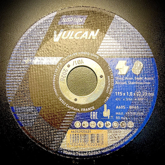 Vulcan diamond cutting disc on a dark background