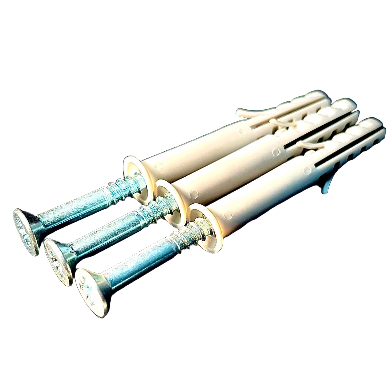 8mm 10mm Frame Fixing Plug Screw Pozi Countersunk Zinc - Fixaball Ltd. Fixings and Fasteners UK white