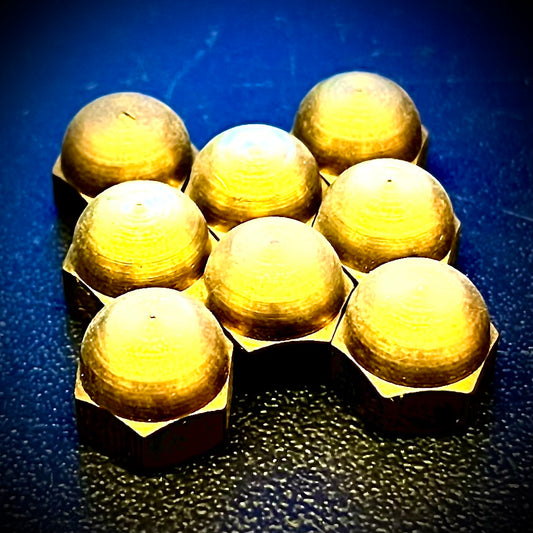 BSF 1/4" Dome Cap Nuts Hex Low Type Brass - Fixaball Ltd. Fixings and Fasteners UK