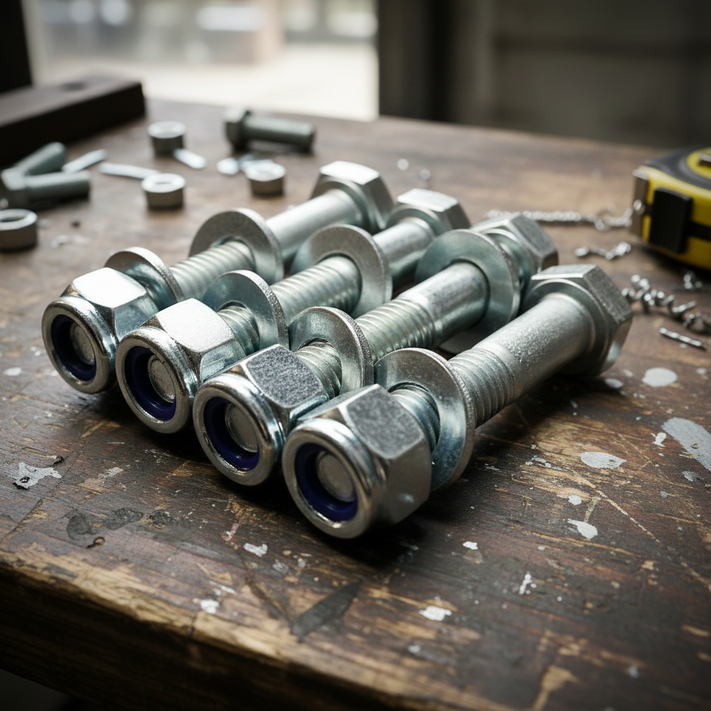 M10xOver 90mm Hex Bolt Nyloc Washers High Tensile 8.8 Zinc DIN 931 - Fixaball Ltd. Fixings and Fasteners UK worktop