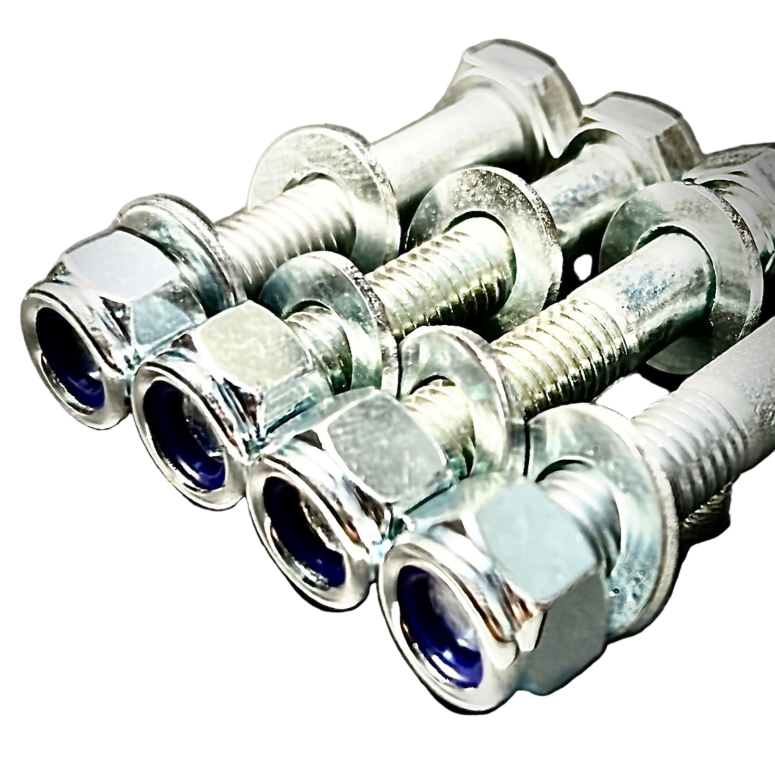 M10xOver 90mm Hex Bolt Nyloc Washers High Tensile 8.8 Zinc DIN 931 - Fixaball Ltd. Fixings and Fasteners UK white