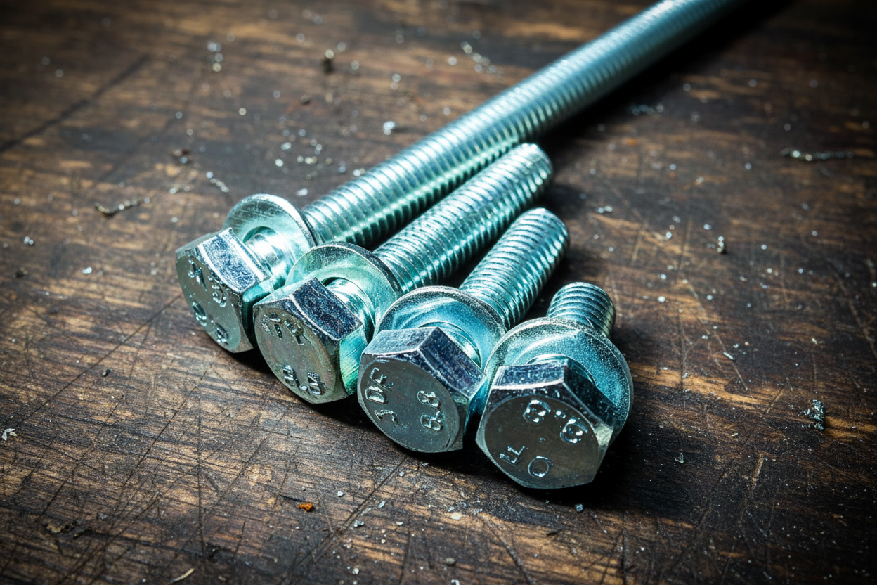 M8 x Under 60mm Hex Set Screw plus Washer HT 8.8 Zinc - Fixaball Ltd. Fixings and Fasteners UK