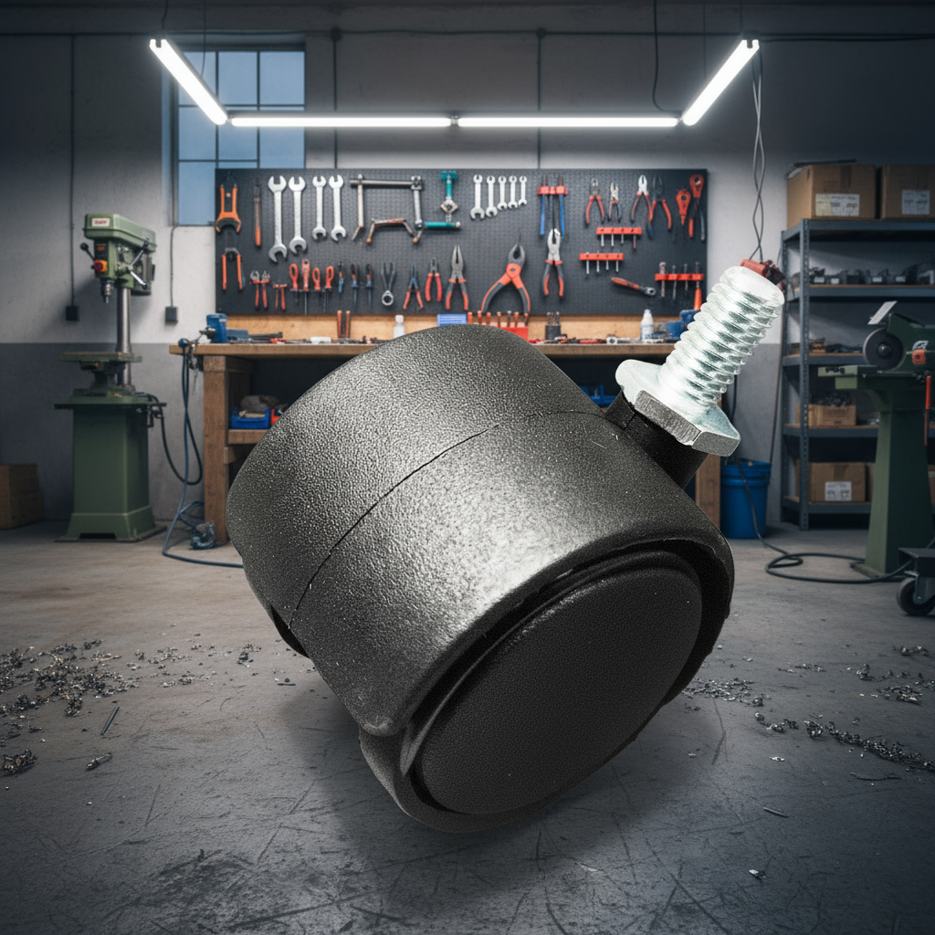 Doppel-Lenkrolle aus Nylon, 40 mm Durchmesser, 8 mm Schwenkbereich