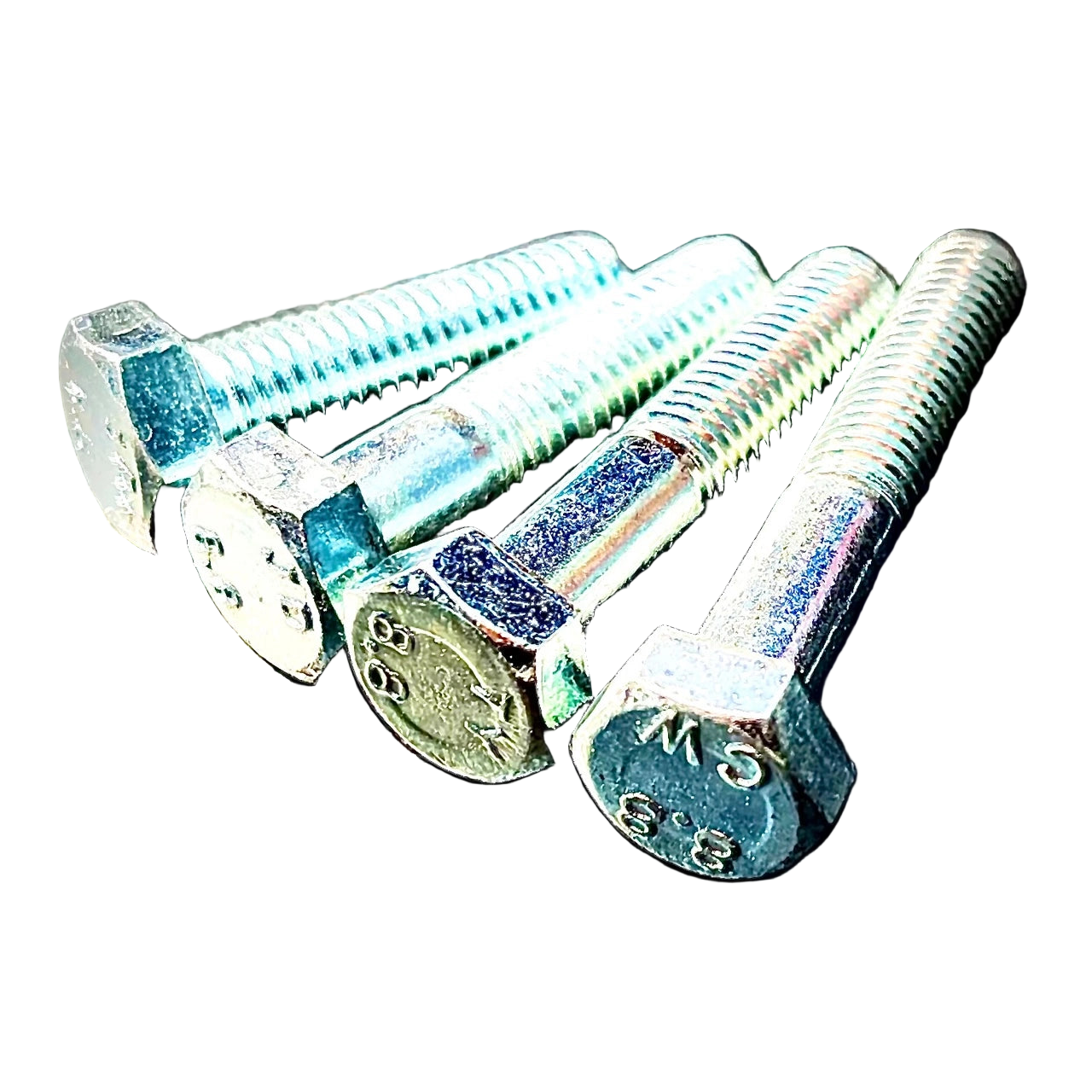 M10 x Under 80mm Hex Bolt High Tensile 8.8 Zinc DIN 931 - Fixaball Ltd. Fixings and Fasteners UK white