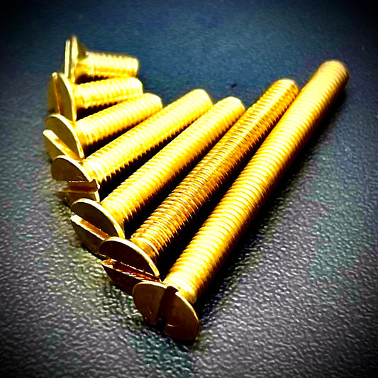 M4 Machine Screws Slotted Countersunk Brass DIN 963 - Fixaball Ltd. Fixings and Fasteners UK
