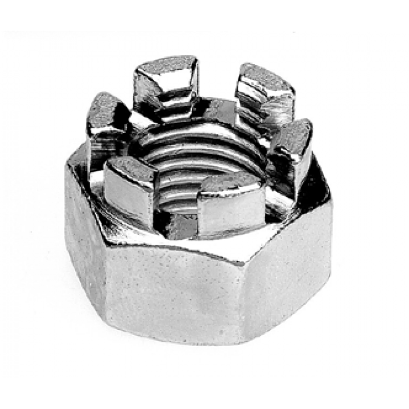 UNF Castle Slotted Hexagon All Metal Lock Nut Steel - Fixaball Ltd. Fixings and Fasteners UK