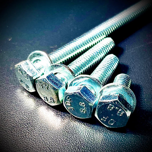M8xUnder 60mm Hex Set Screw plus Washer HT 8.8 Zinc DIN933 - Fixaball Ltd. Fixings and Fasteners UK