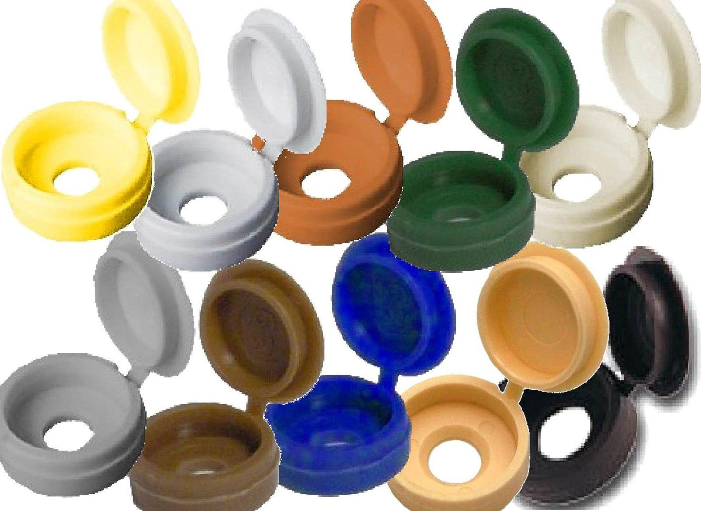 Plastic Hinged Cover Caps, Small- Gauge 6-8 (3.5mm - 4.2mm), Various Colours Cover Caps Plastic Hinged Cover Caps, Small- Gauge 6-8 (3.5mm - 4.2mm), Various Colours Hinged, Cover Caps