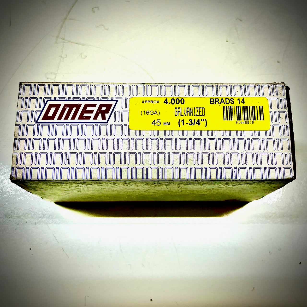 Omer Brads 14 Galvanised 45mm 1.3/4" Long 16 Gauge - Fixaball Ltd. Fixings and Fasteners UK