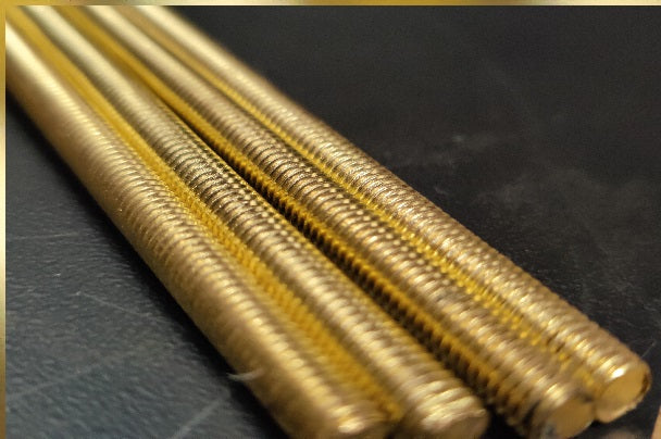 Metric 1m Solid Brass Threaded Bar Studding Rod DIN975 - Fixaball Ltd. Fixings and Fasteners UK