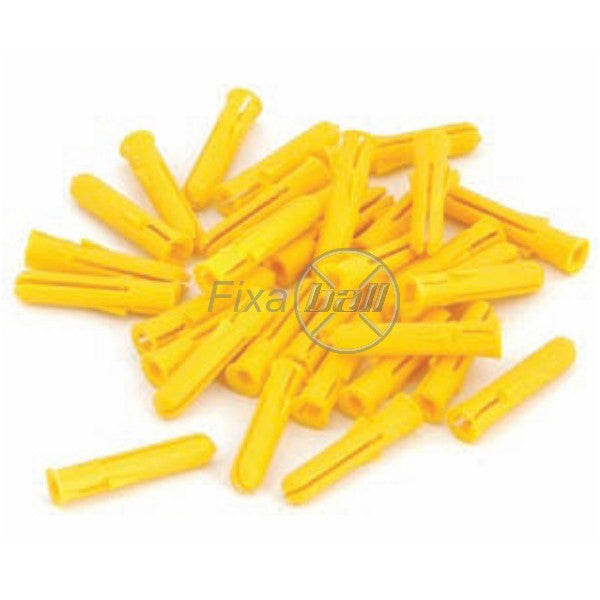 Standard Plastic Plugs - Yellow, Red, Brown,  Rimmed. Plastic Plugs Standard Plastic Plugs - Yellow, Red, Brown,  Rimmed. Light Duty - Plastic Plugs