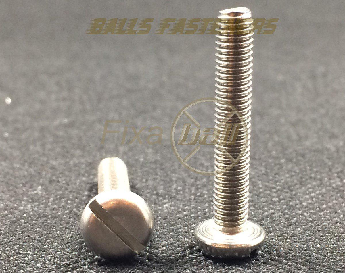 M6, Machine Screws, Slotted, Pan, A2/ 304 Stainless Steel, DIN 85. Machine Screws M6, Machine Screws, Slotted, Pan, A2/ 304 Stainless Steel, DIN 85. Machine Screws, Slotted, Pan
