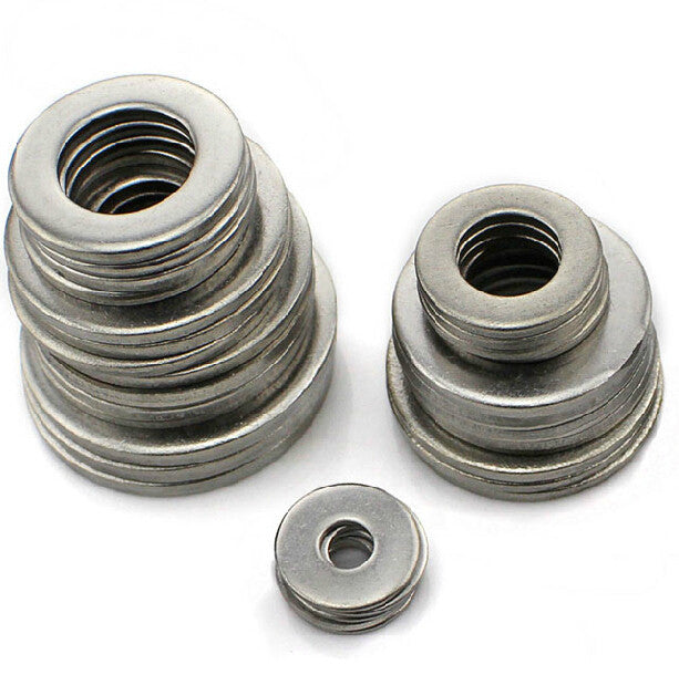 Rondelle Piatte DIN 125 A2 In Acciaio Inox 304 - Forma A - Varie Misure M2-M30